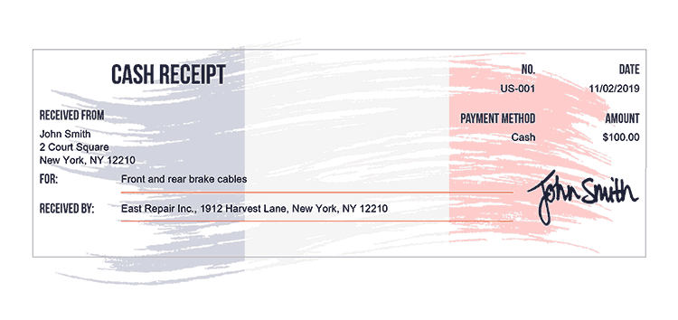 Cash Receipt Template Us Flag Of France Receipt 