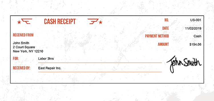 Cash Receipt Template Us Military Orange Receipt 