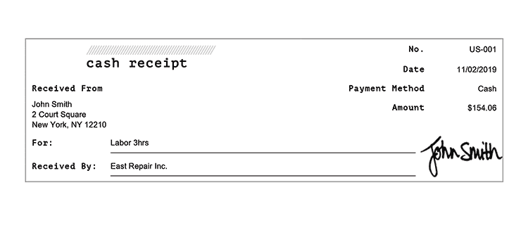 free cash receipt templates print email as pdf
