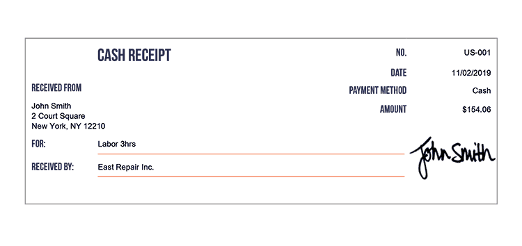 cash receipt templates create send as pdf