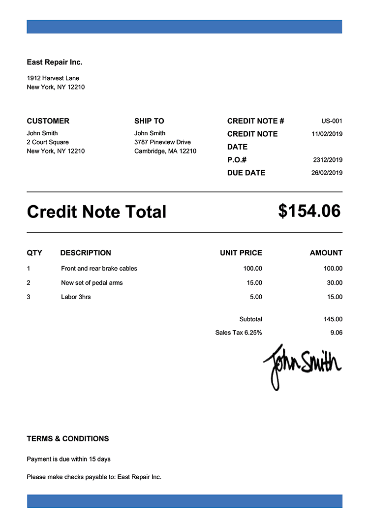 Free Credit Note Templates  Quickly Create & Send as PDF Pertaining To Credit Note Example Template