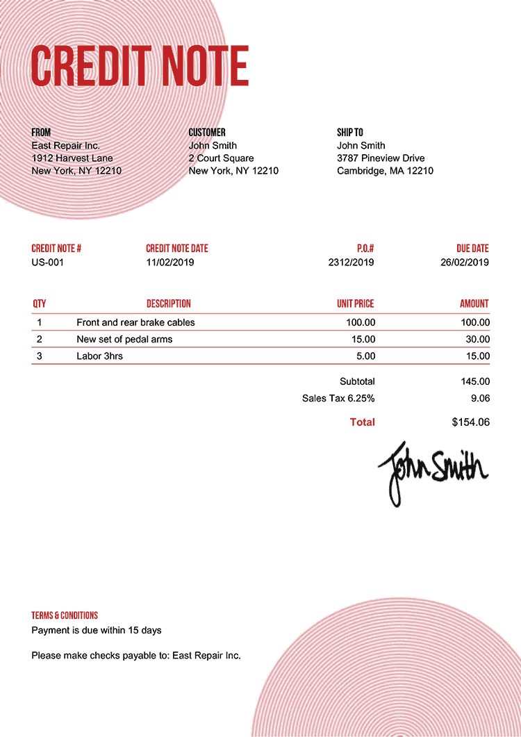 Free Credit Note Templates Quickly Create Send As PDF