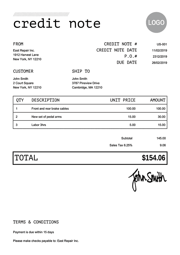 credit memos from the bank quizlet