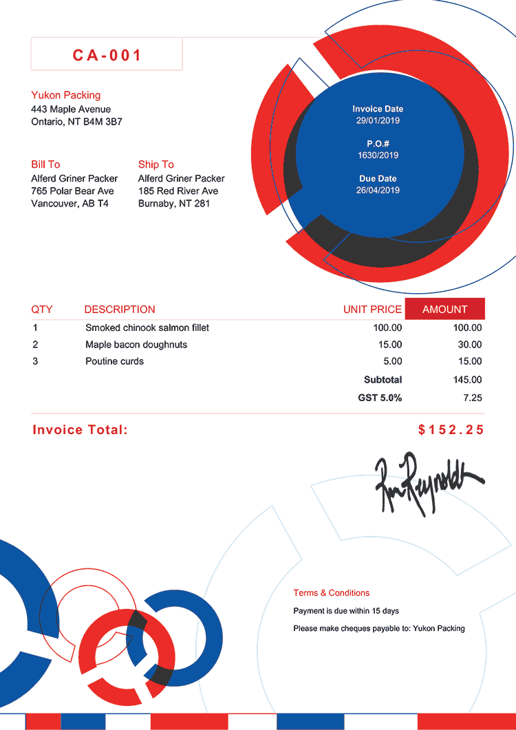 Invoice Template Ca Connect Rbw