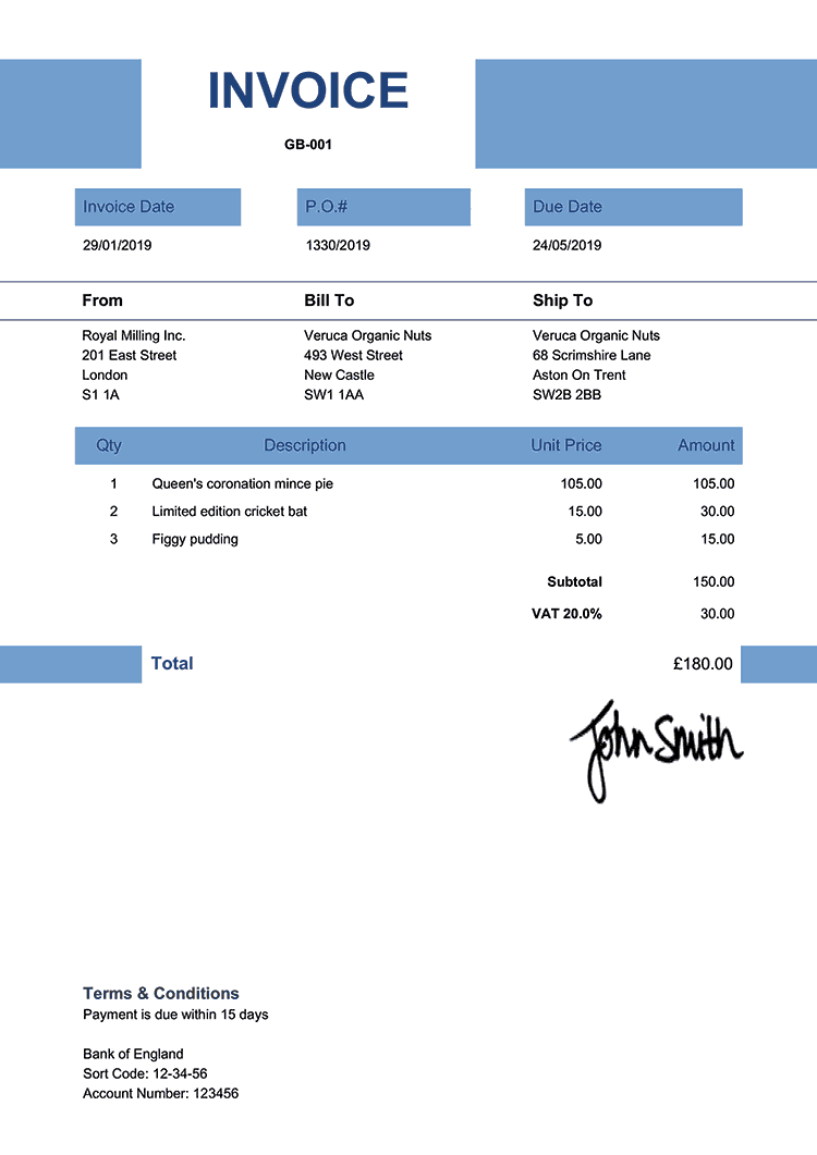 Invoice Templates Create Free Invoices in Seconds
