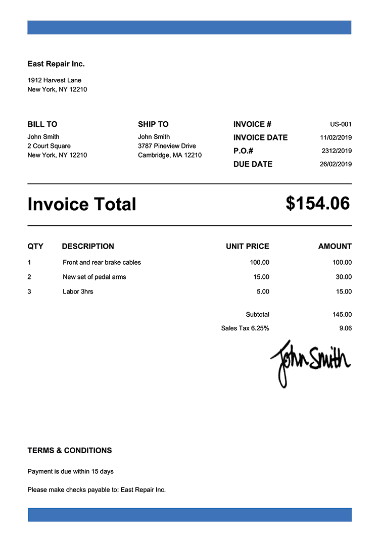 shipping invoice definition