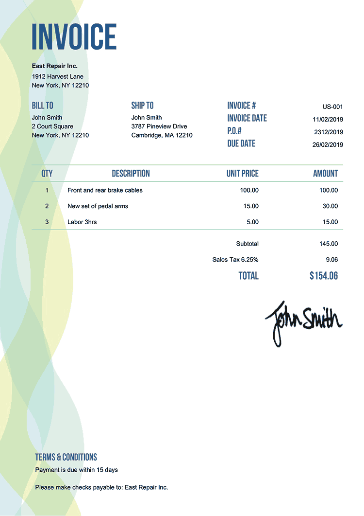 Download Numbers Invoice Template Pics