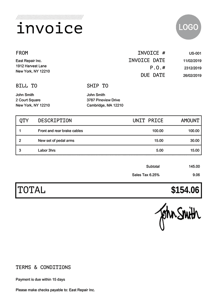 View Free Printable Job Invoice Template Images