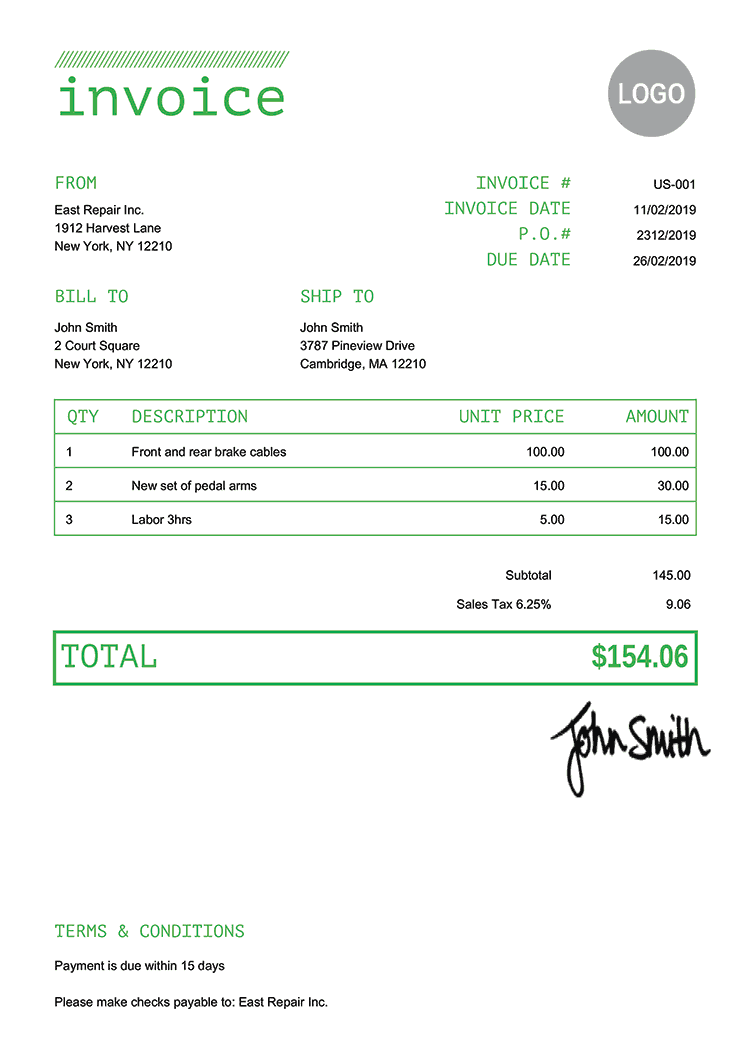 Invoice Templates Create Free Invoices In Seconds