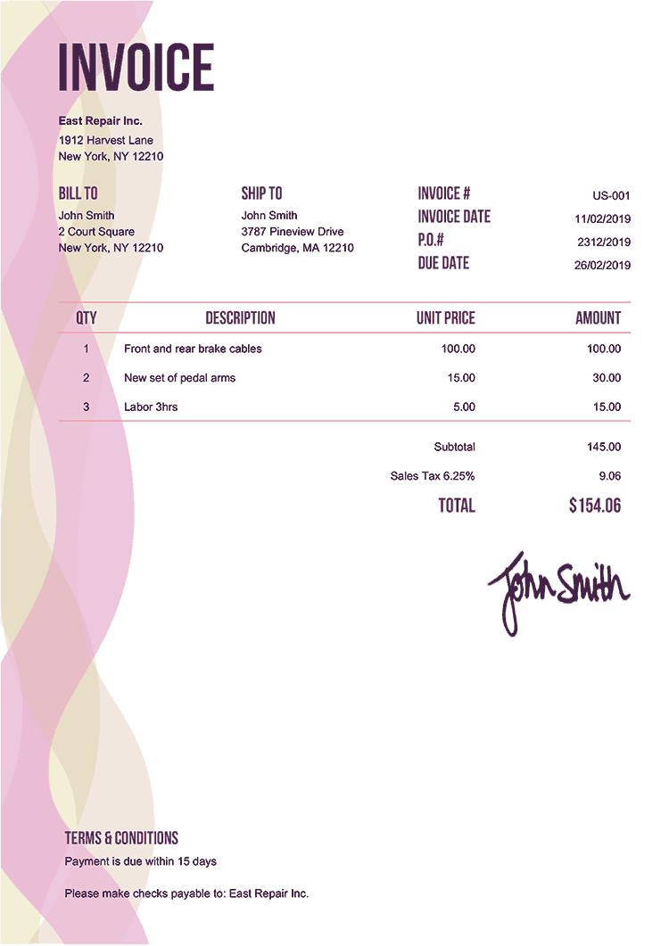 Invoice Template Us Plexer 