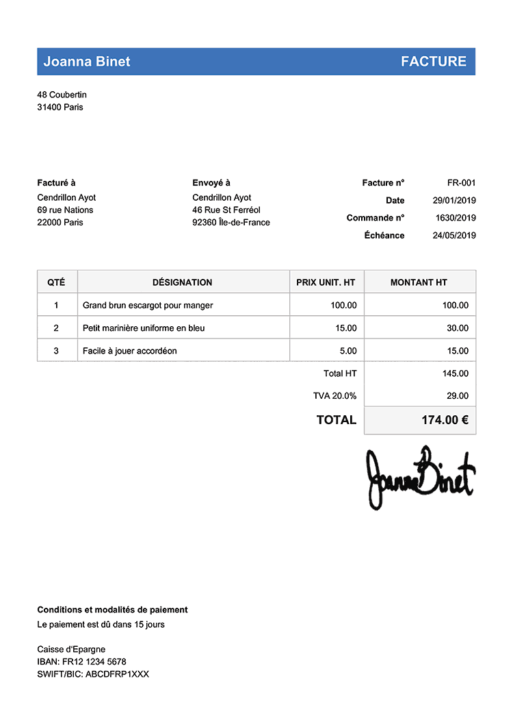 100 Mod les Gratuits De Factures Cr er Une Facture T l charger 100 Mod les Gratuits De Factures Cr er Une Facture T l charger