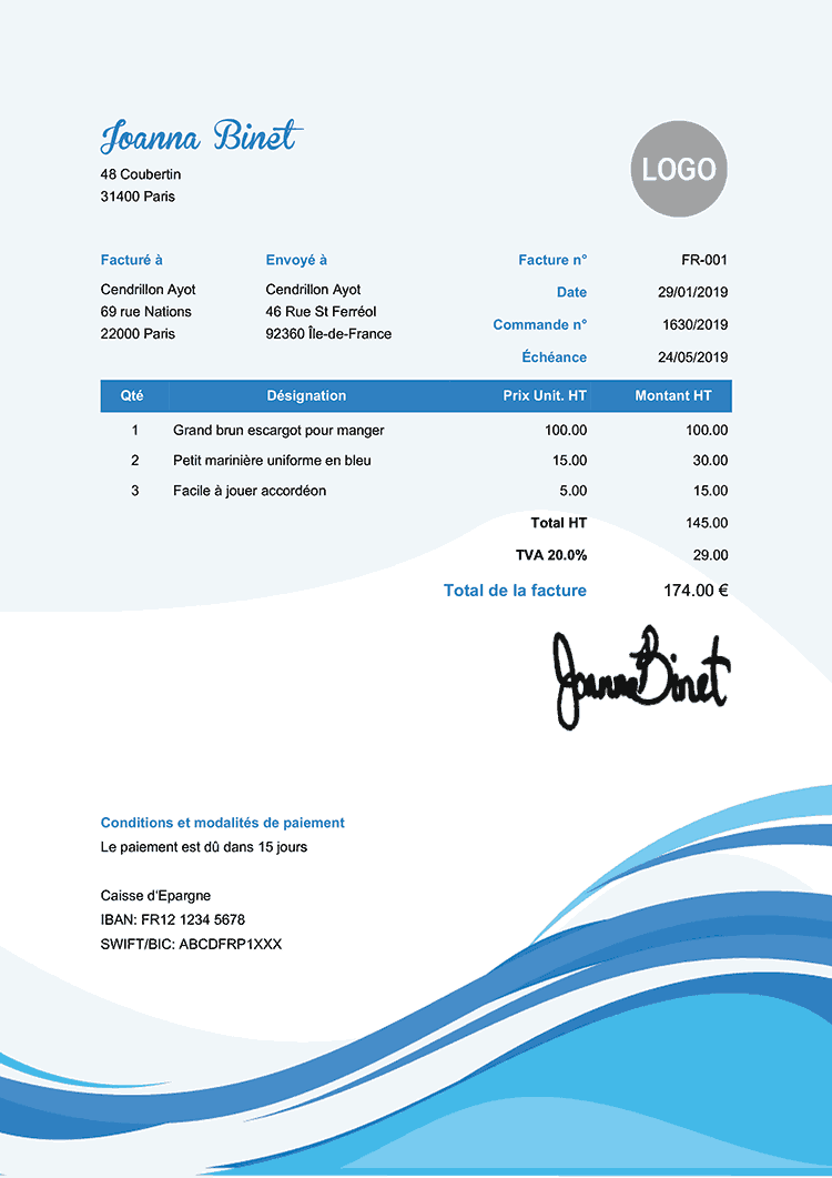 Facture auto-entrepreneur : modèles et exemples gratuits - Wise