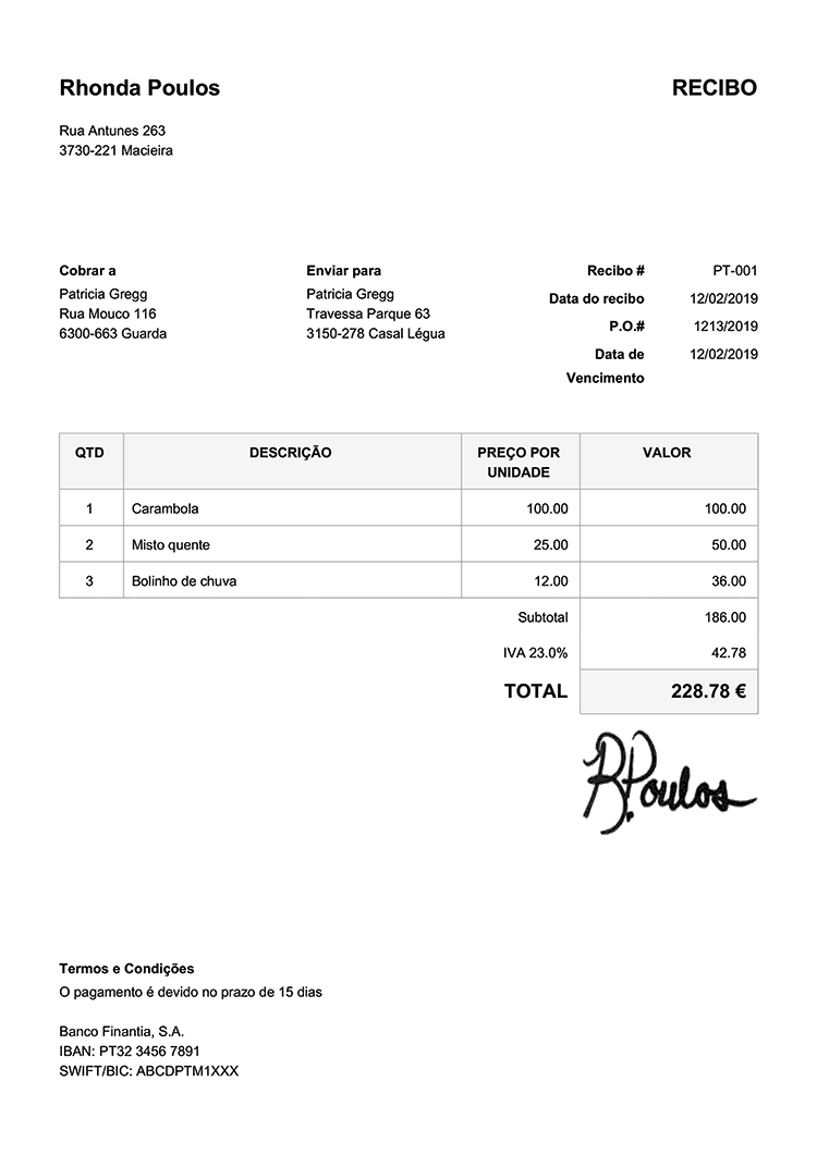 100 Modelos De Recibo Grátis Imprima E Envie Pdf Baixe Grátis 5032