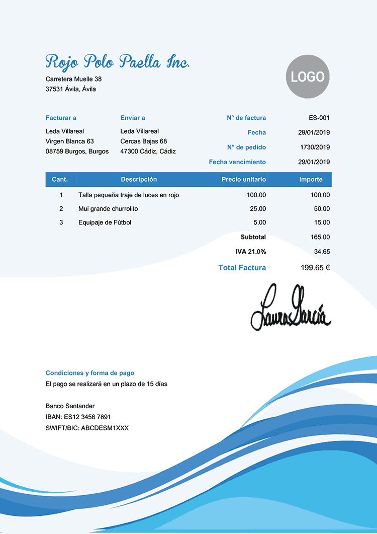 Ejemplos De Recibos Para Facturas 3399