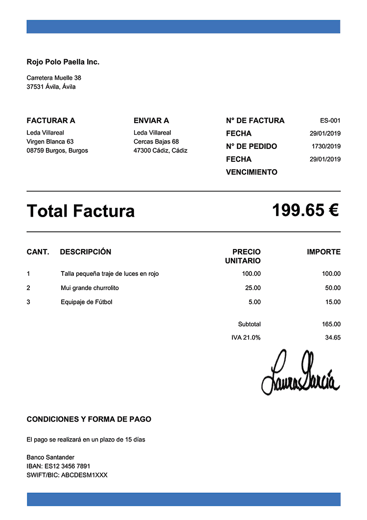 Plantilla De Una Factura 100 plantillas de facturas gratis | Envíe PDF | Descárguelo gratis