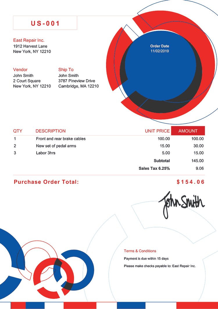 Purchase Order Template Us Connect Rbw 