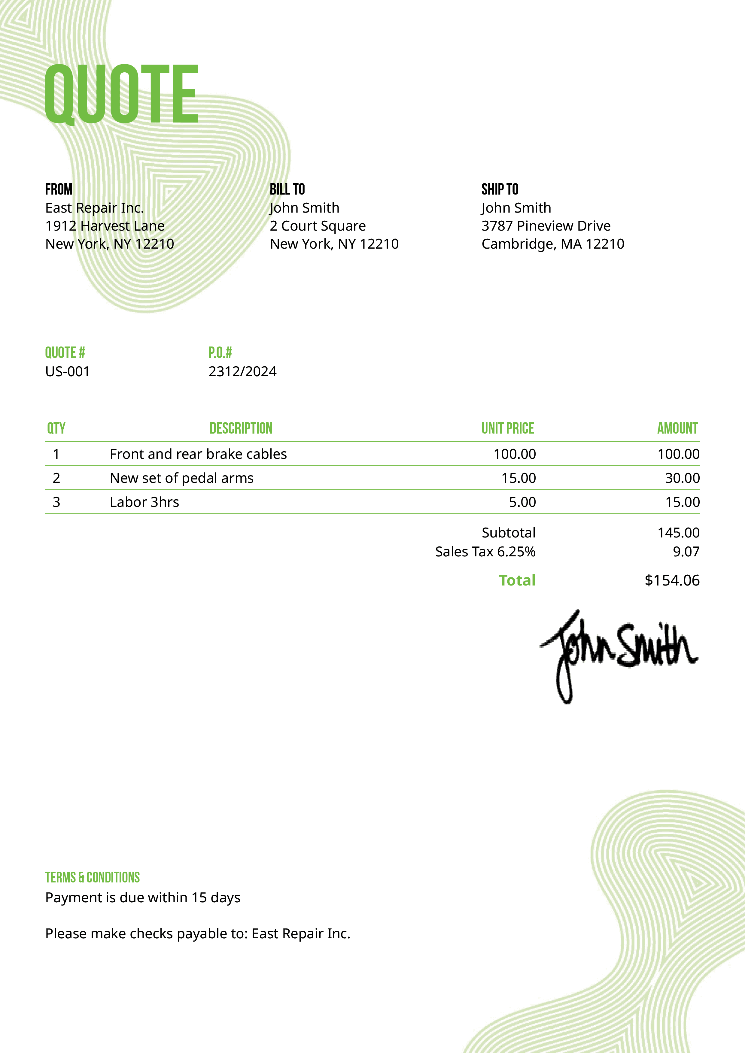 Quote Template Us Blobs Green 