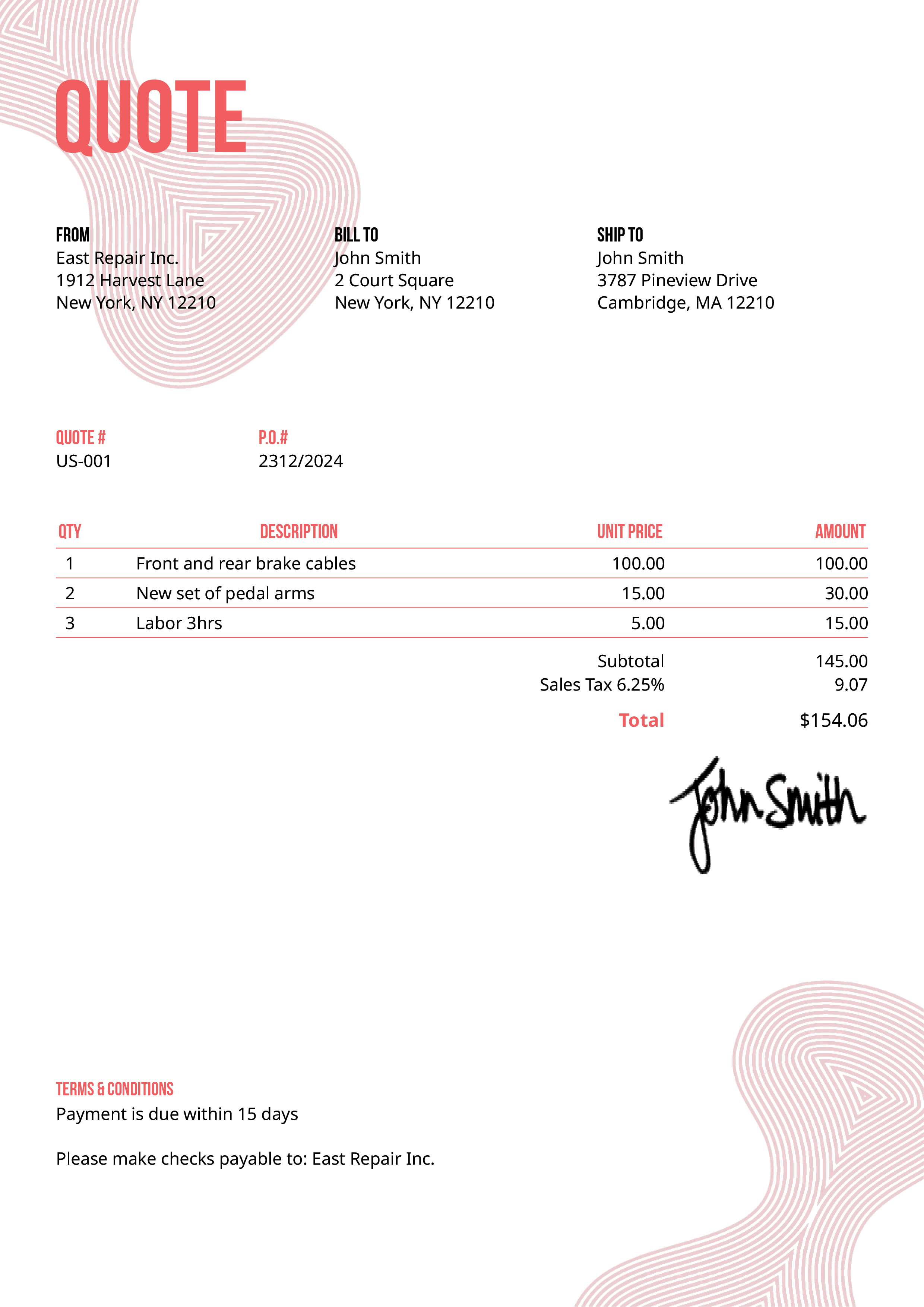 Quote Template Us Blobs Pink 