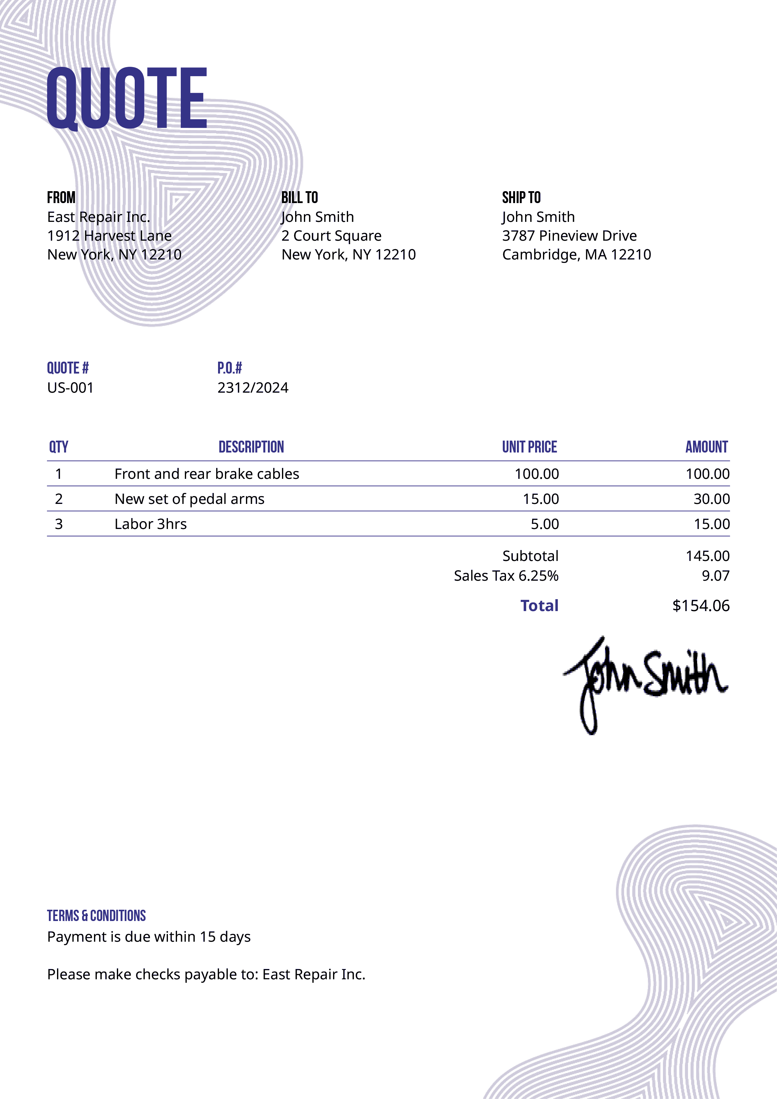 Quote Template Us Blobs Purple 