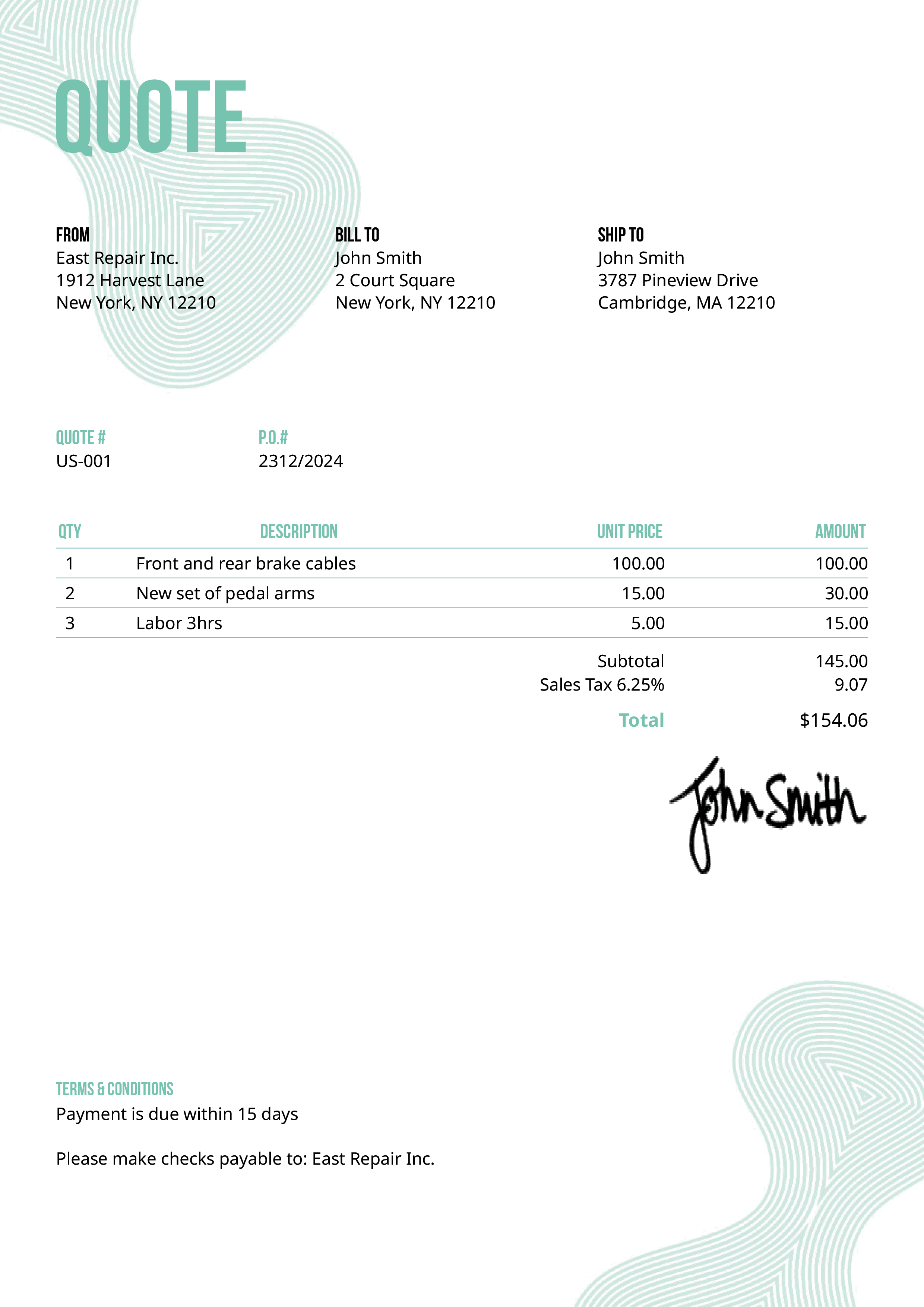 Quote Template Us Blobs Turquoise 