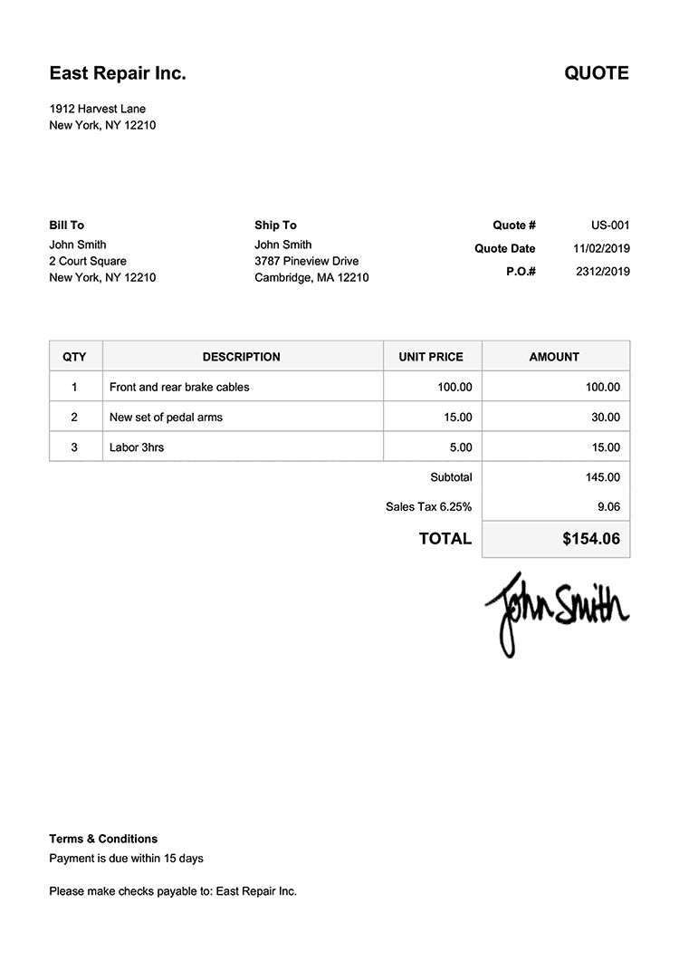 quote invoice generator