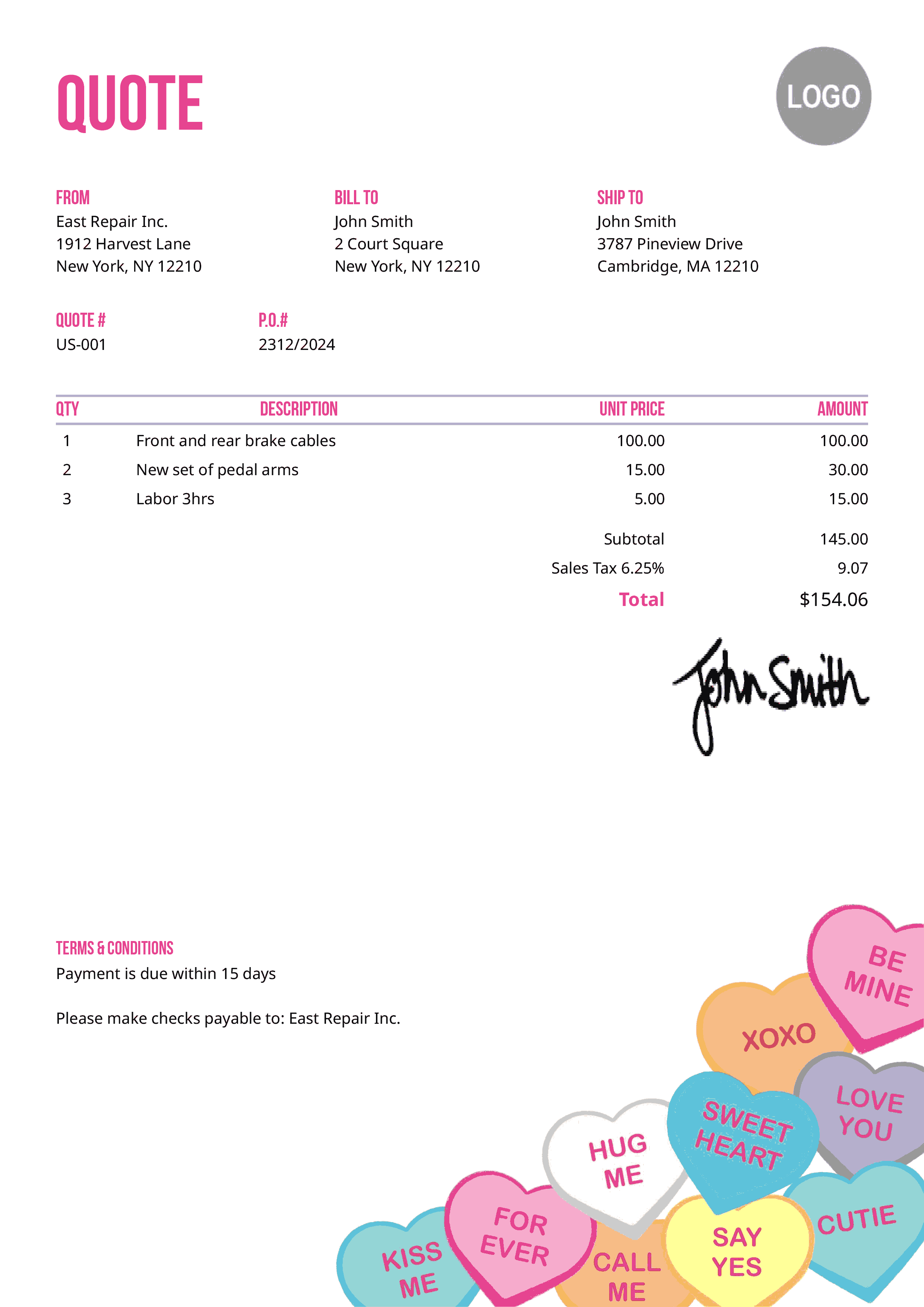 Quote Template Us Conversation Hearts 