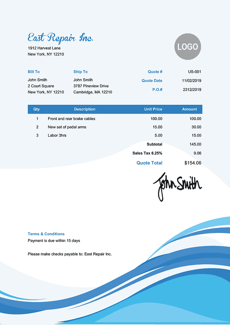 100 Price Quote Templates Download Email PDF Quote