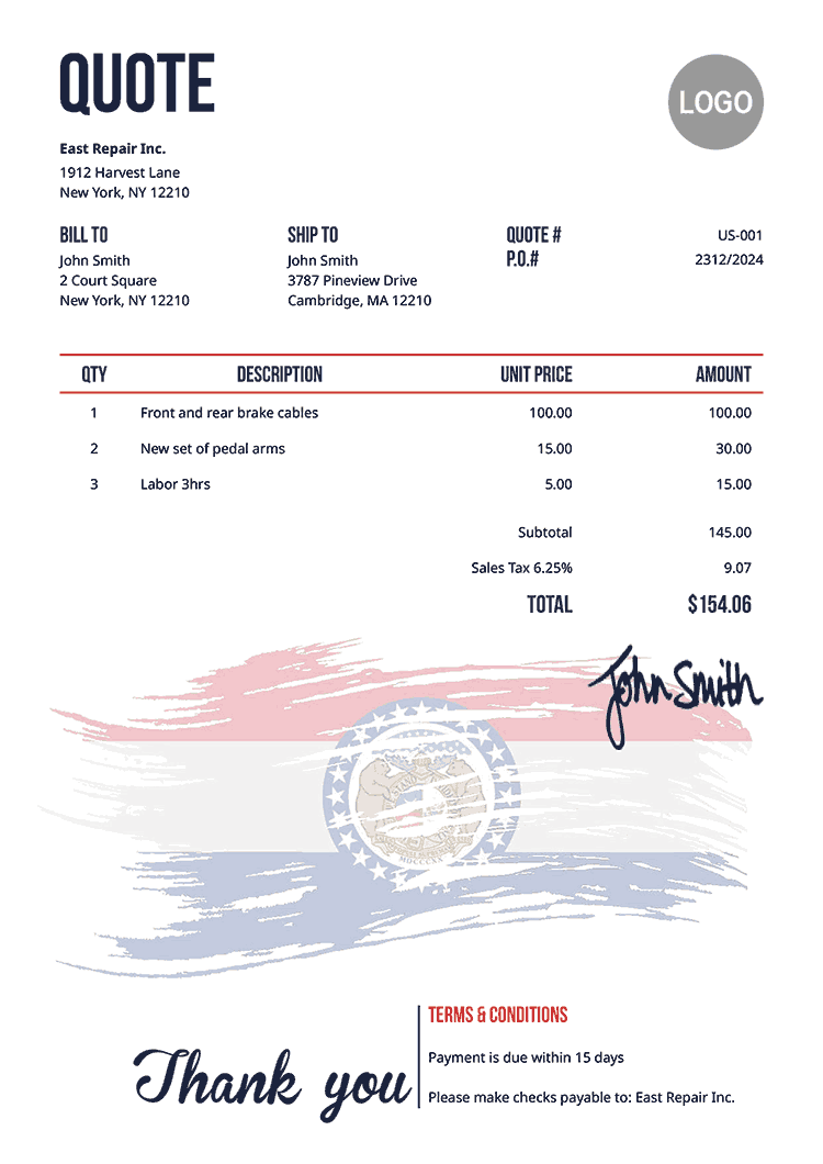 Quote Template Us Flag Of Missouri 