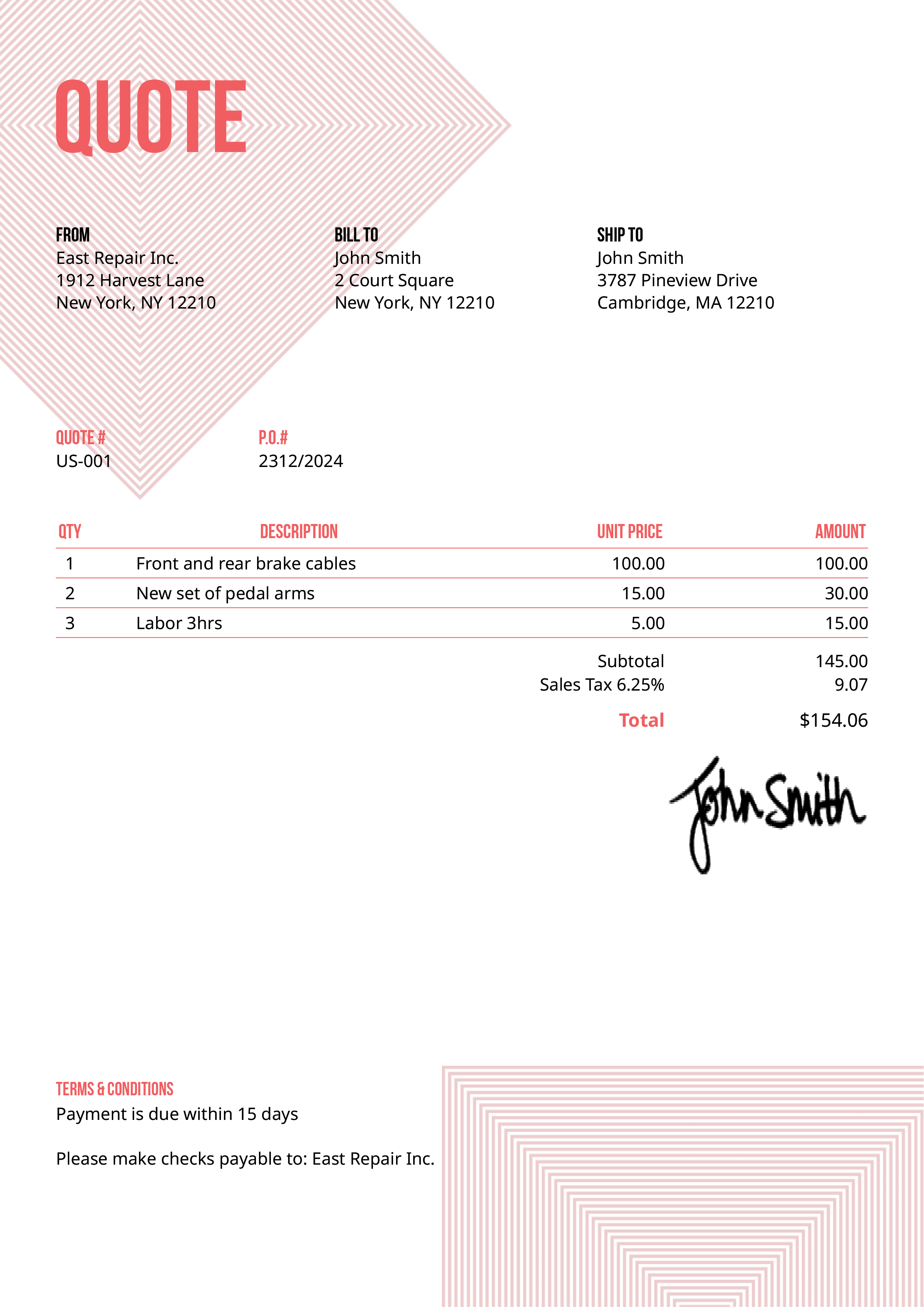 Quote Template Us Squares Pink 