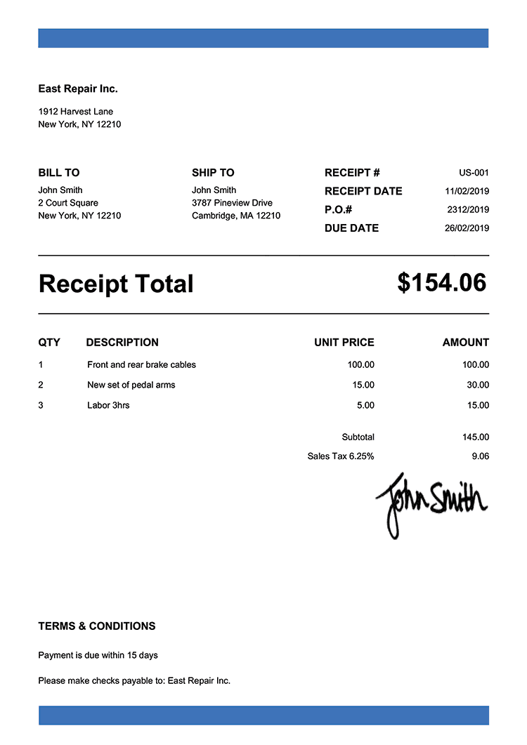 100 free receipt templates print email receipts as pdf