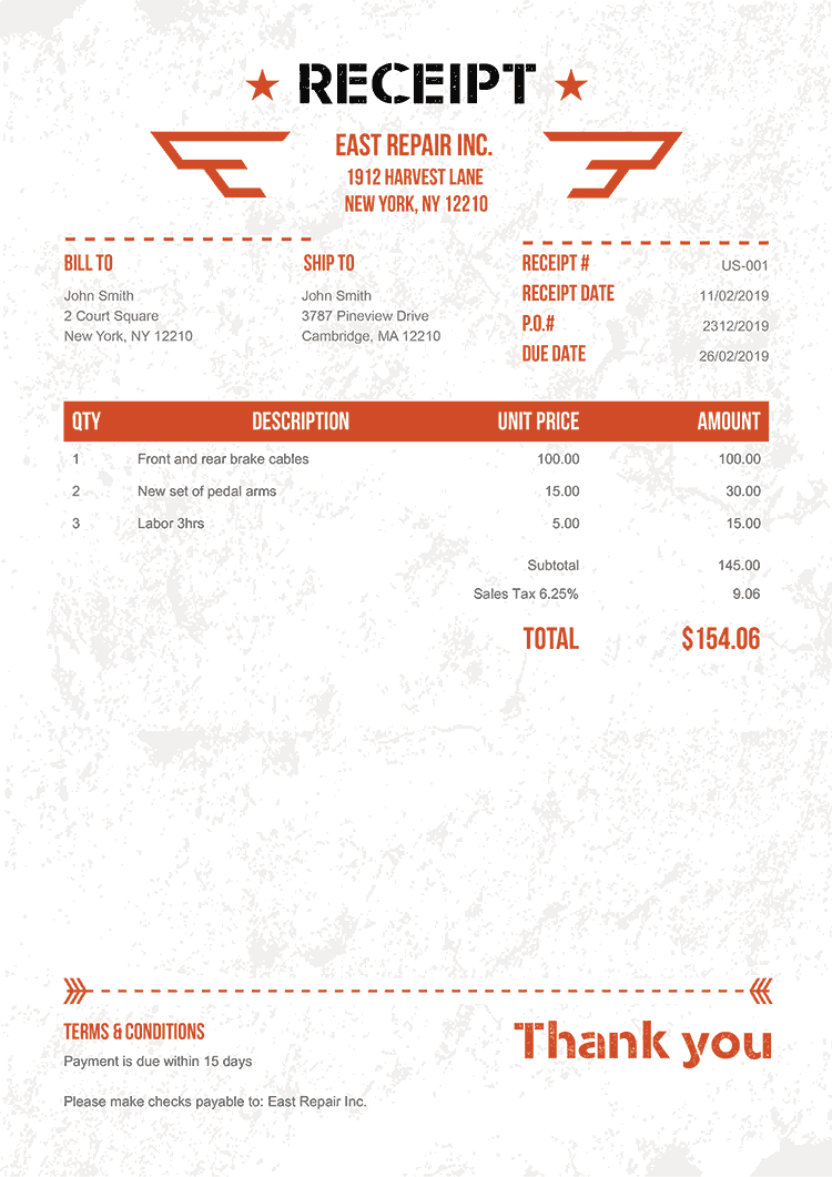 100 Free Receipt Templates