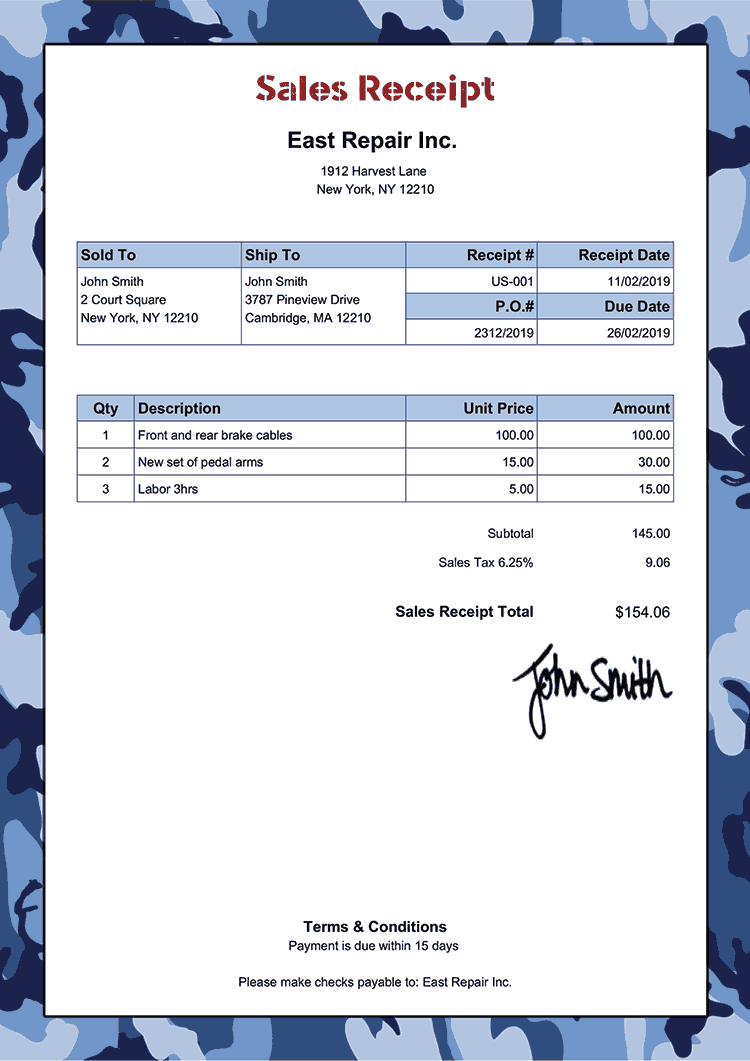 Sales Receipt Templates Quickly Create Free Sales Receipts