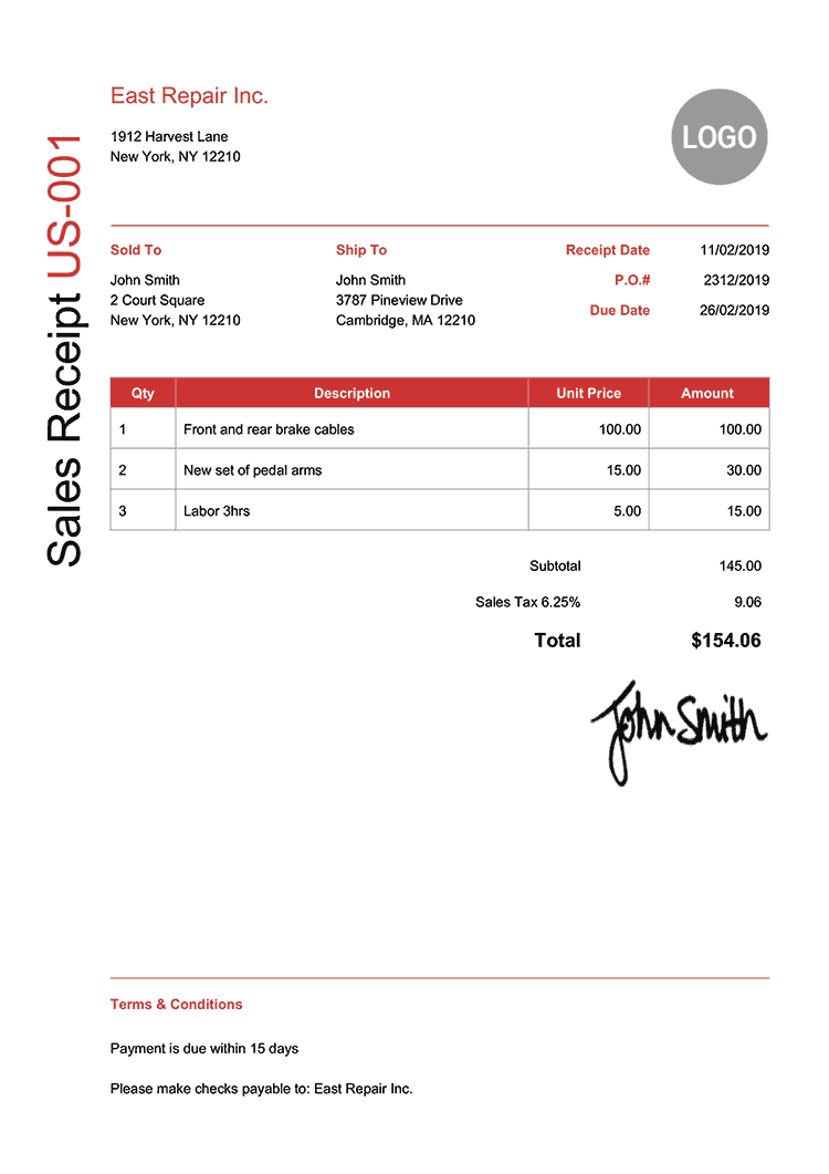 Create Sales Receipt, Help