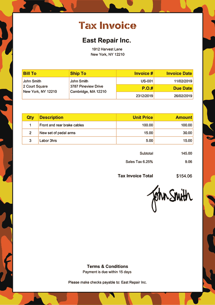 tax invoice templates quickly create free tax invoices