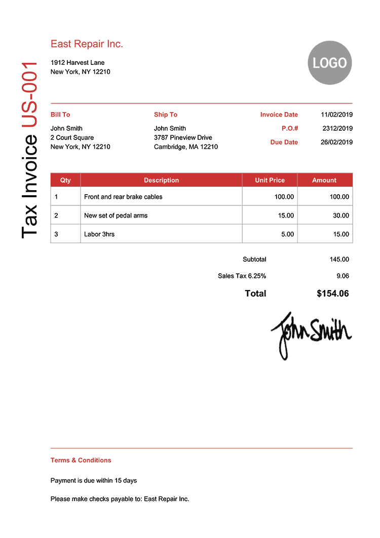 Tax Invoice Templates Quickly Create Free Tax Invoices