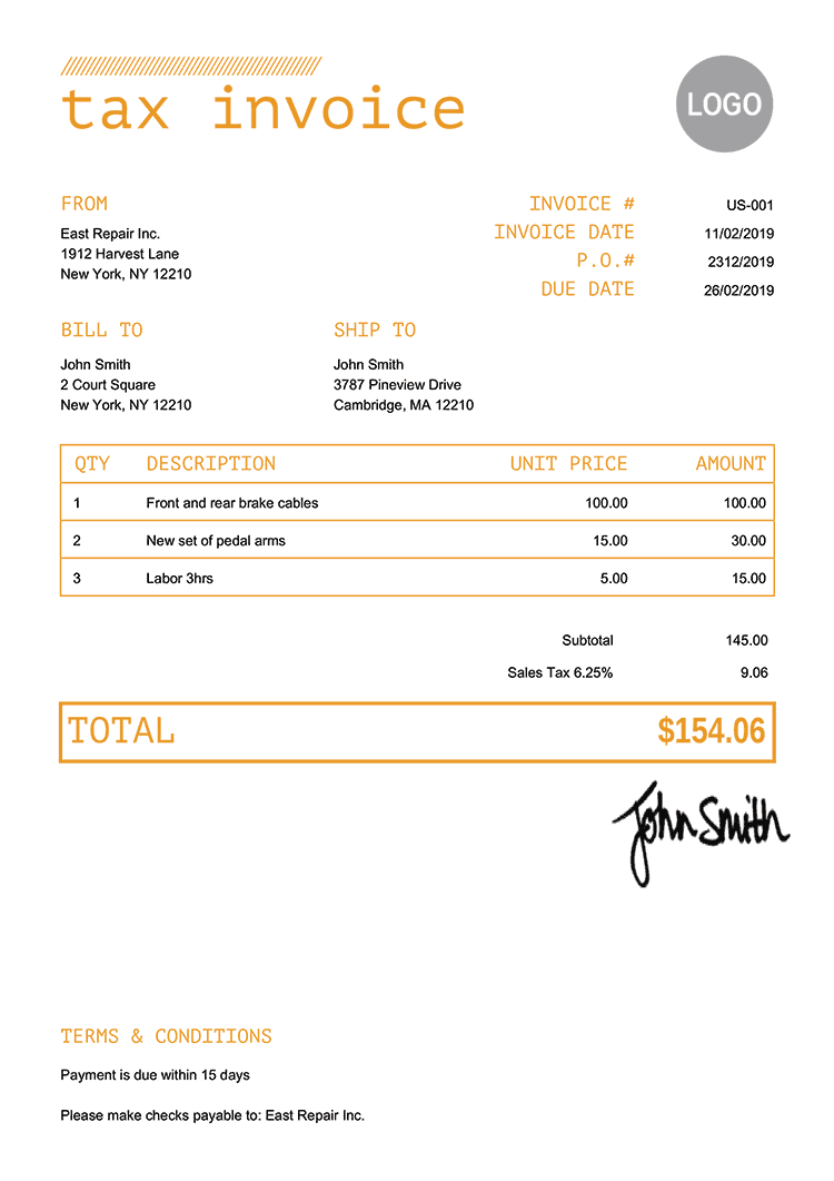 Tax Invoice Templates Quickly Create Free Tax Invoices